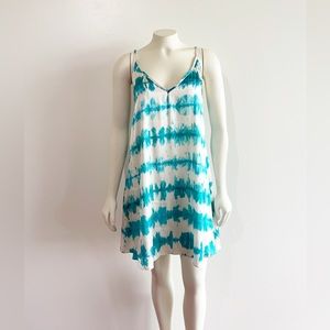 We Are Leone Elke Blue Tye Dye Stripe Short Dress S/M
